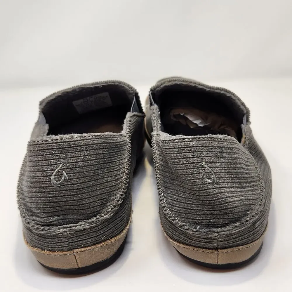 Olukai Moloa Ie Olive Green Courduroy Slippers Men Size 11 Leisure House Shoes